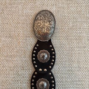 Silver and Black Western Belt